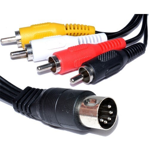 5FT TVAV Audio Video DIN RCA Cable For Commodore 64 Atari TI-99/4A Spectravideo