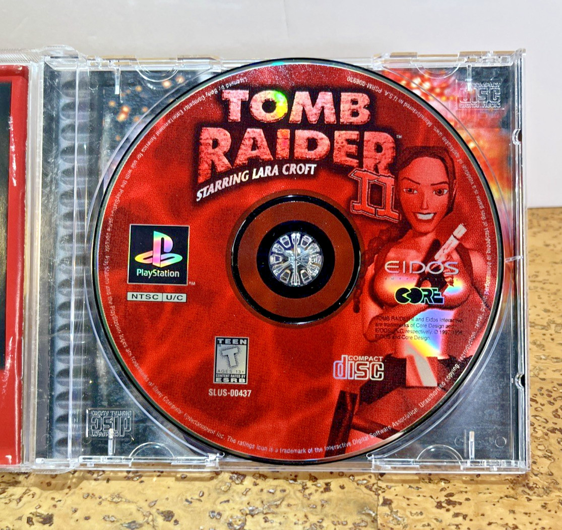 Tomb Raider II (Sony PlayStation, PS1) Complete, Tested, Reg Card, Fast Ship
