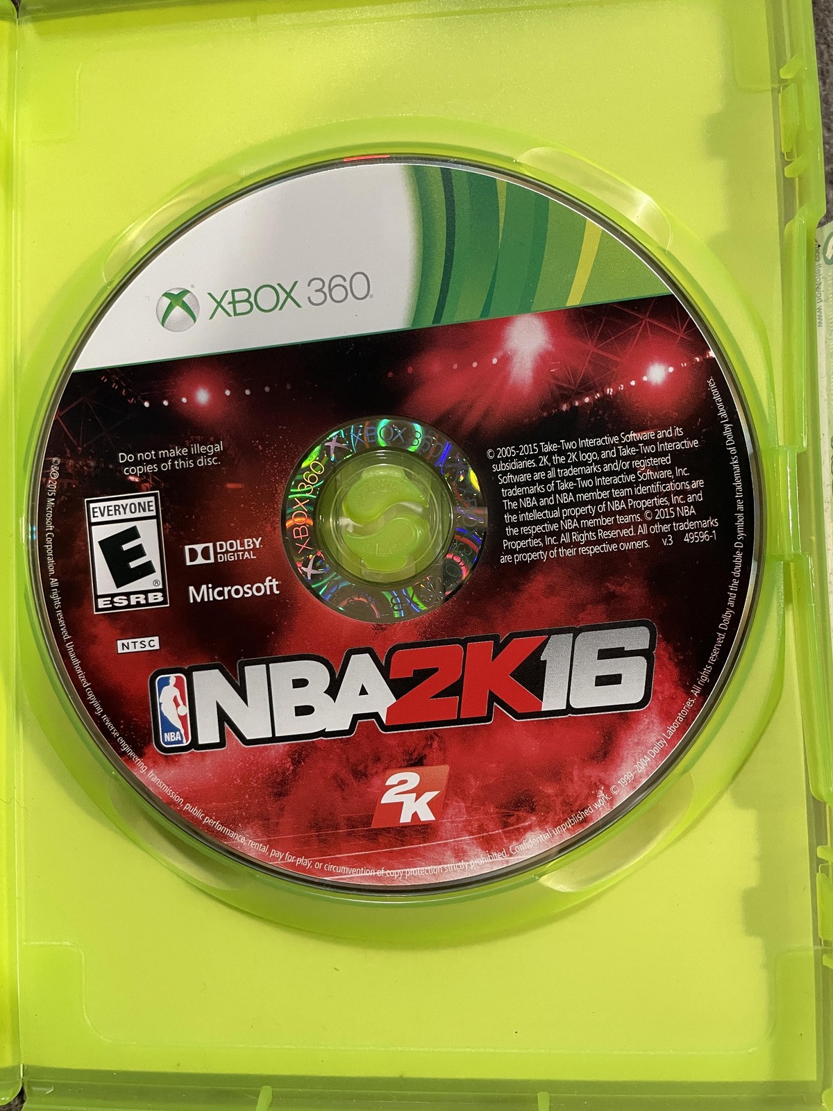NBA 2K16 Microsoft Xbox 360 Game Disc Better With Kinect Basketball Sports