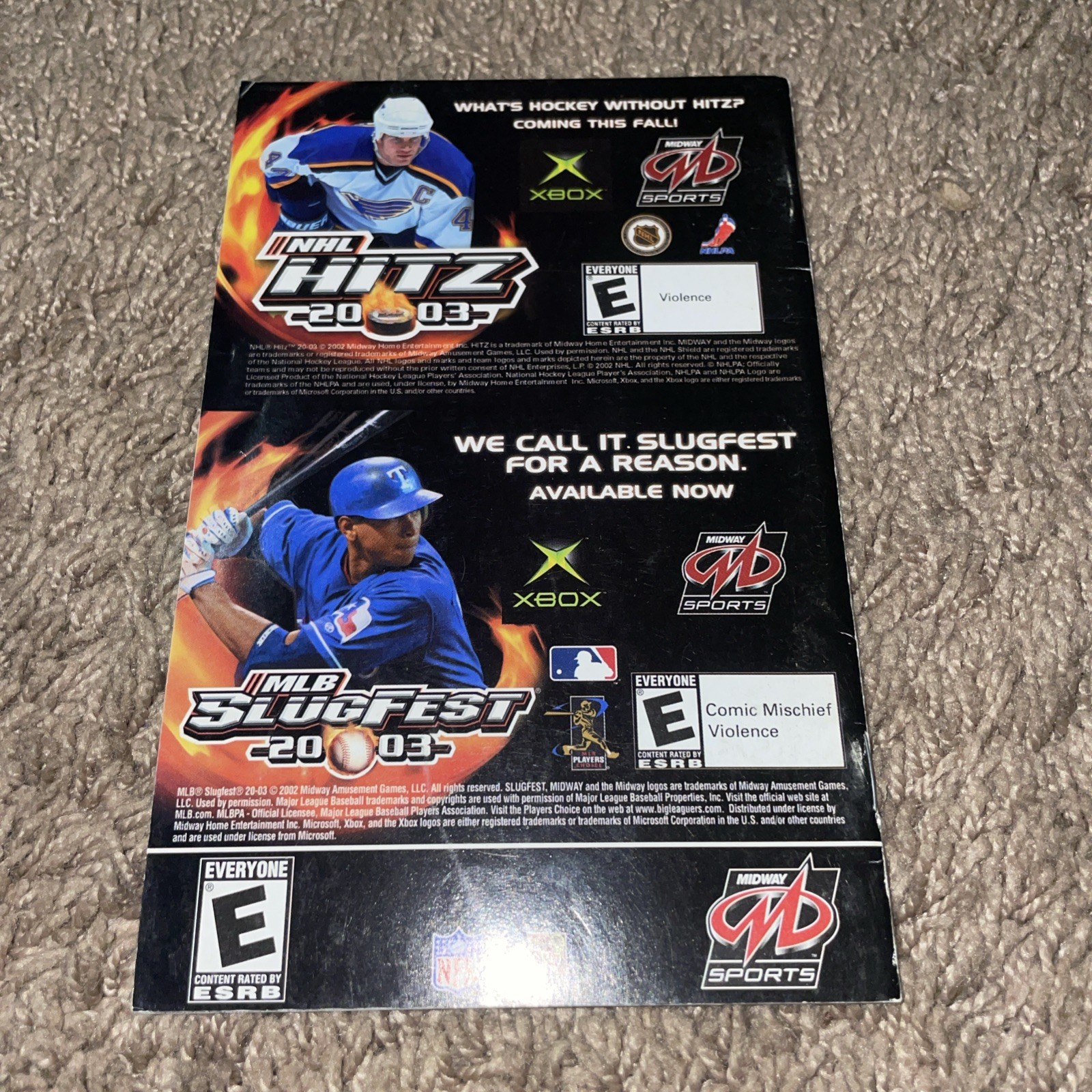 NFL Blitz 2003 Original Xbox REPLACEMENT MANUAL ONLY American Football Rare OOP