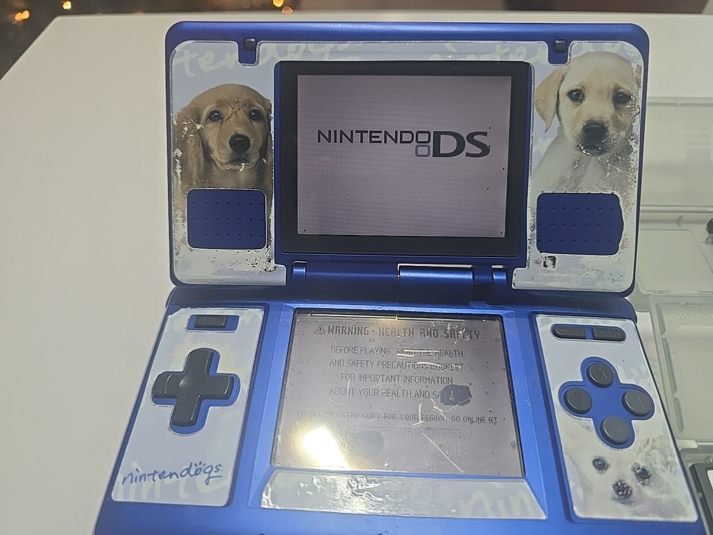 Nintendo NTR001 Nintendo DS Blue Console With 10 Games Tested And Working AS IS