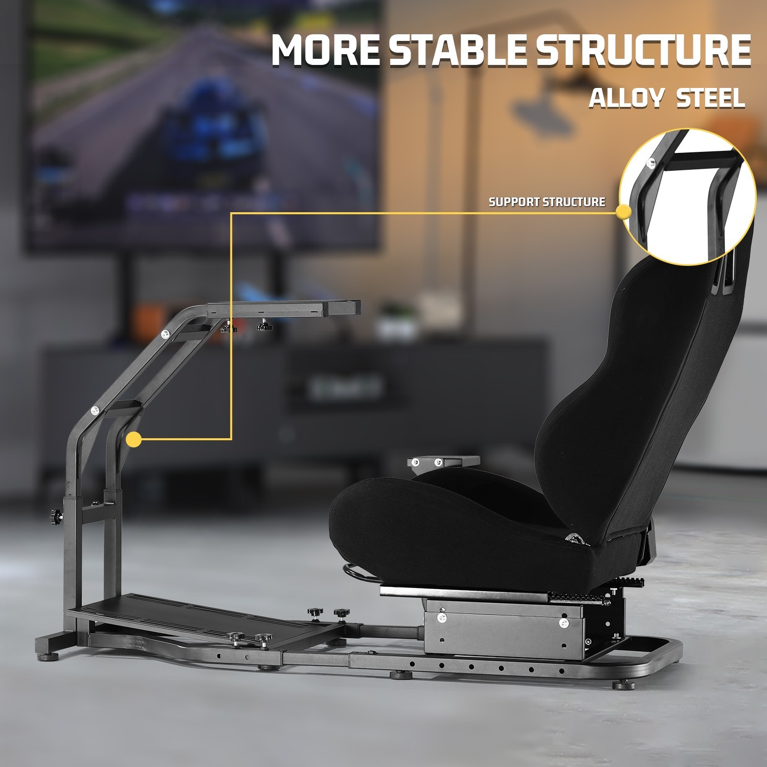 Marada Racing Simulator Cockpit G29 Wheel Stand With Seat Fit Logitech G920 G923