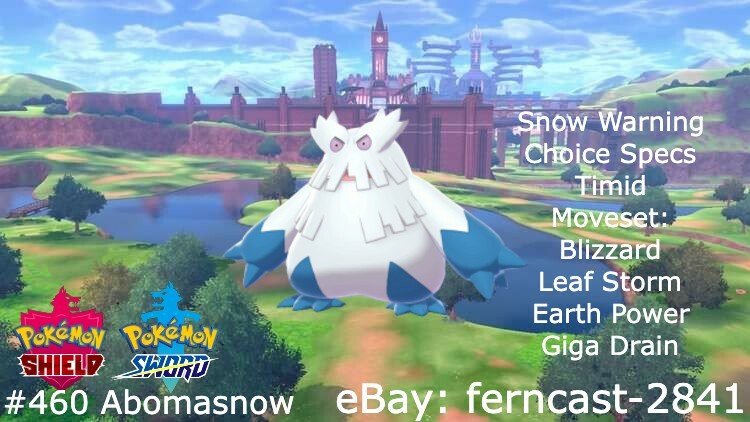 Pokemon Sword And Shield Shiny Abomasnow 6IV Battle Ready Fast Delivery