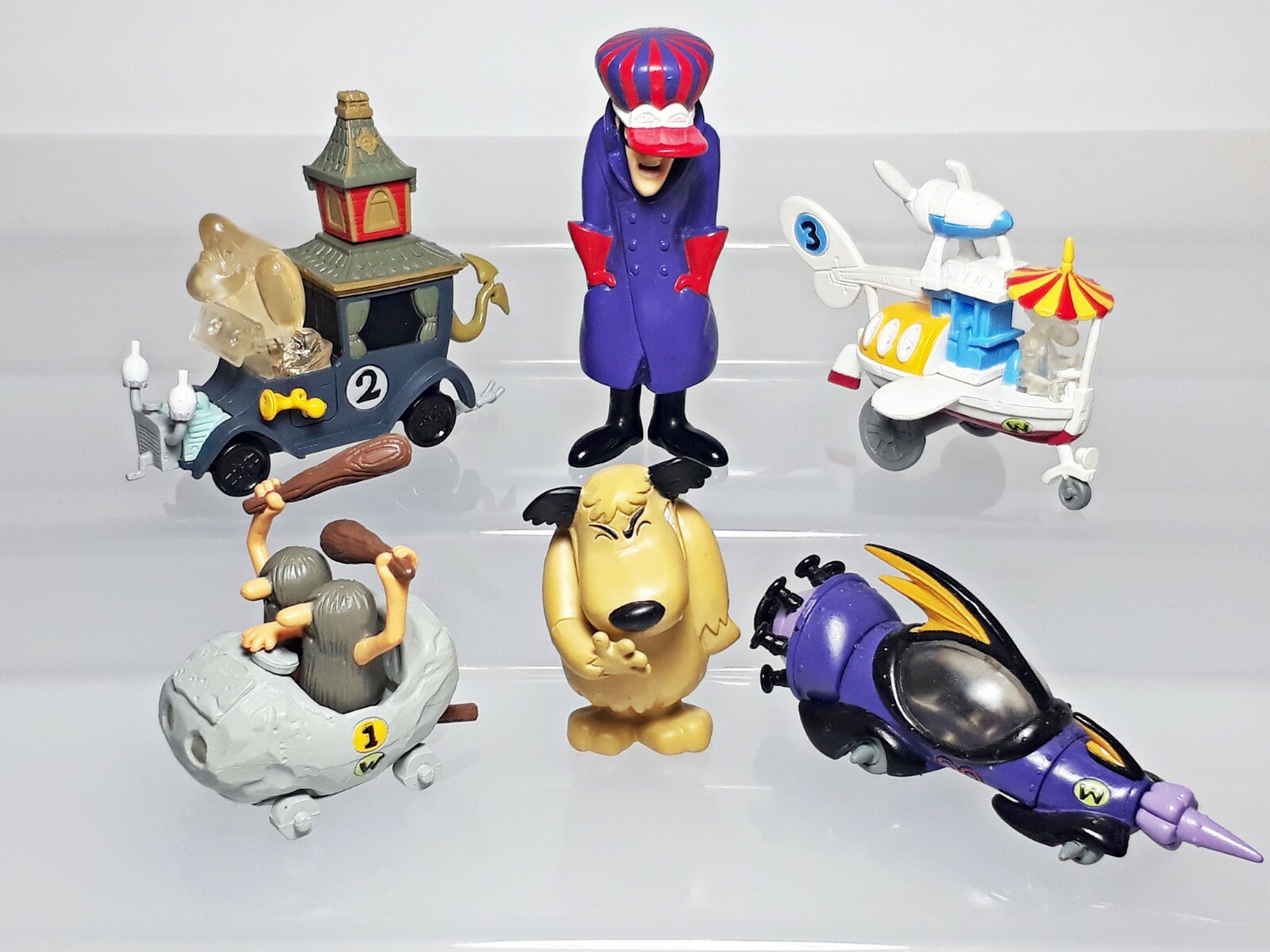 Wacky Races Vehicle Figure Set (6) Bandai HG Mean Machine Creepy Coupe 1.3-2.9″