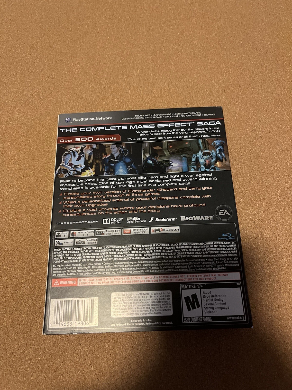 EA Mass Effect Trilogy (Sony PlayStation 3, 2012) RPG Sci-Fi 3-Disc Set M
