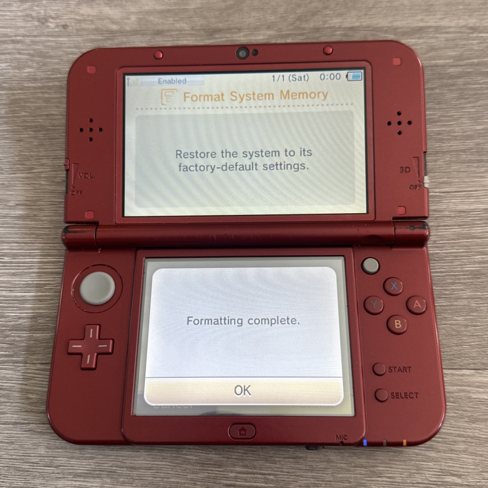 Nintendo New 3DS XL Console With Charger Red. Cosmetic Damage Tested And Working