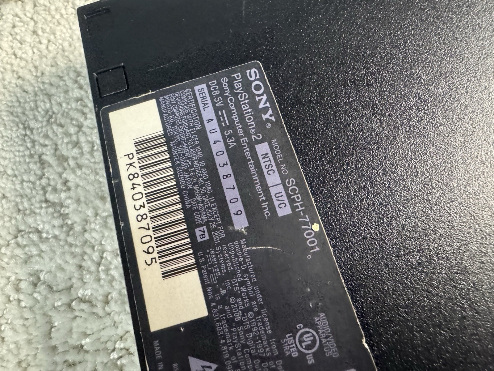 Sony PlayStation 2 Slim Black Console Gaming System SCPH-70001