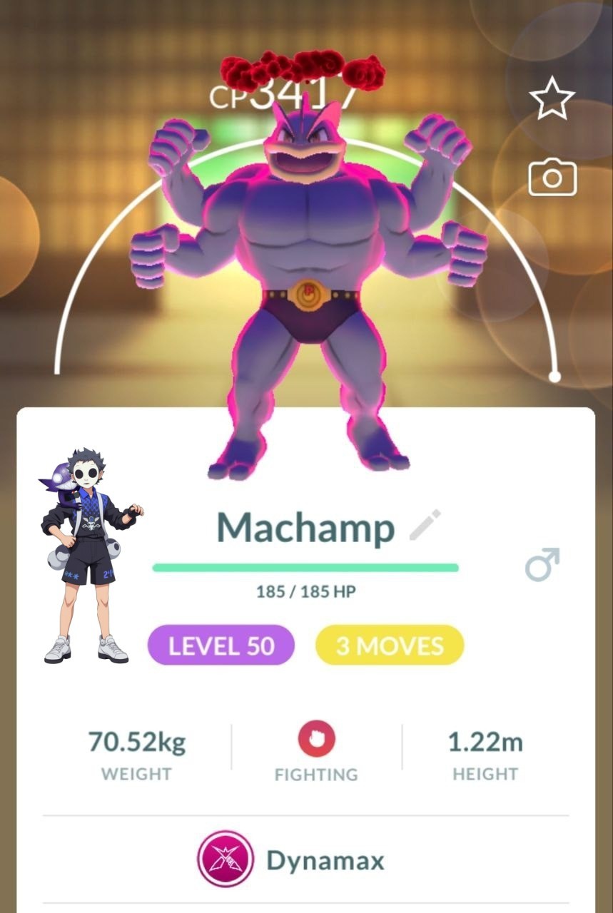 Dynamax Machamp Ievel 50 + 3 Moves Pokemon Go – T- 20K or 1M Stardust