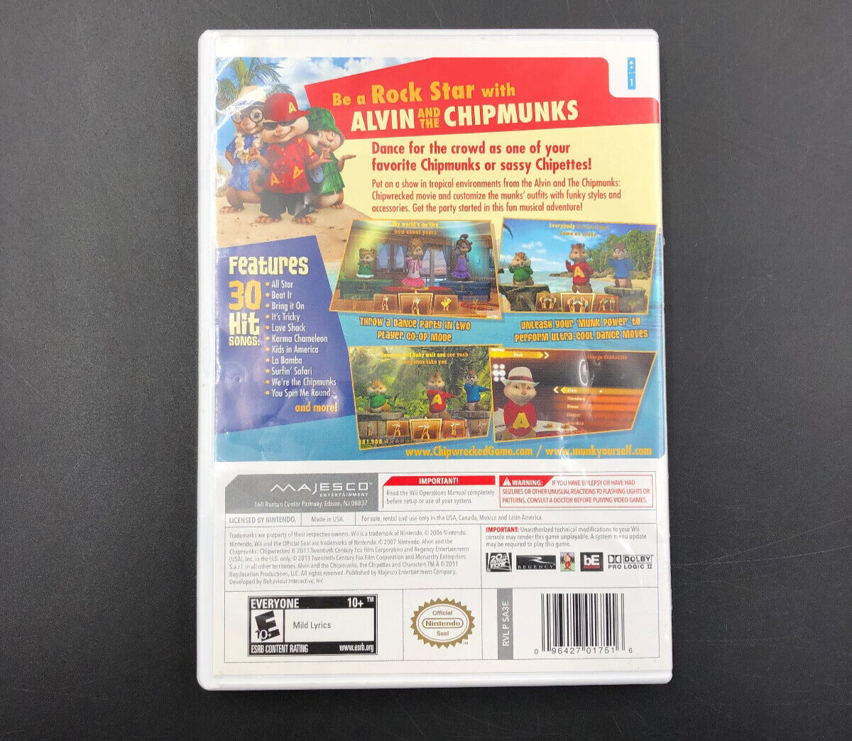 Alvin and The Chipmunks Chipwrecked Nintendo Wii