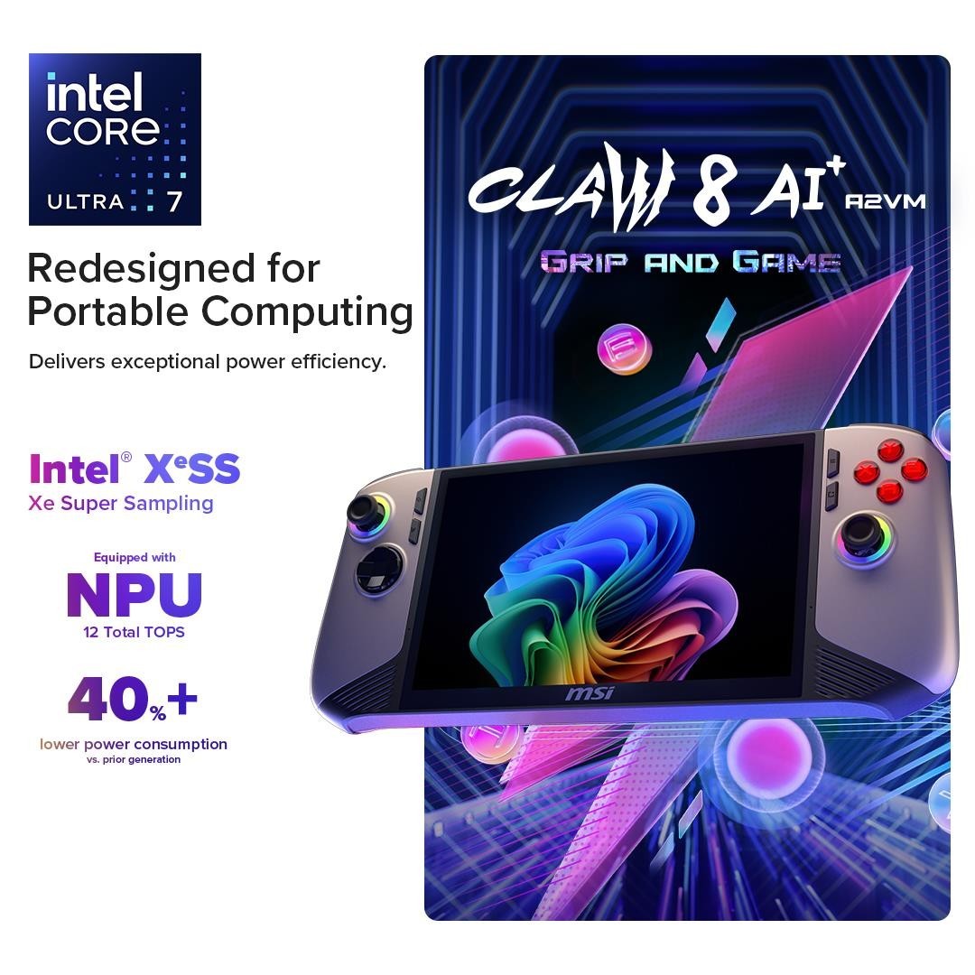 MSI Claw 8 AI+ 8” FHD Touch 120Hz Gaming Handheld Core Ultra7 (1TB) Barely Used
