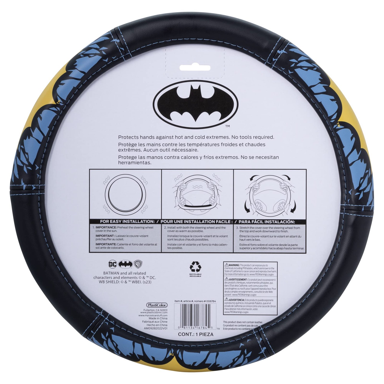 Plasticolor 006784R01 DC Comics Batman Shattered Design Speed Grip Steering