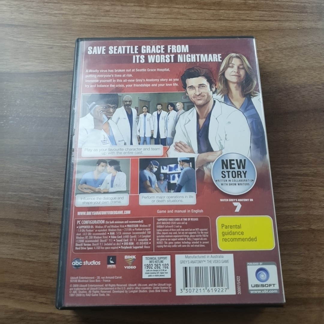 Grey’s Anatomy Pc Game TV Show PC GAME Medical Game *Very Rare*