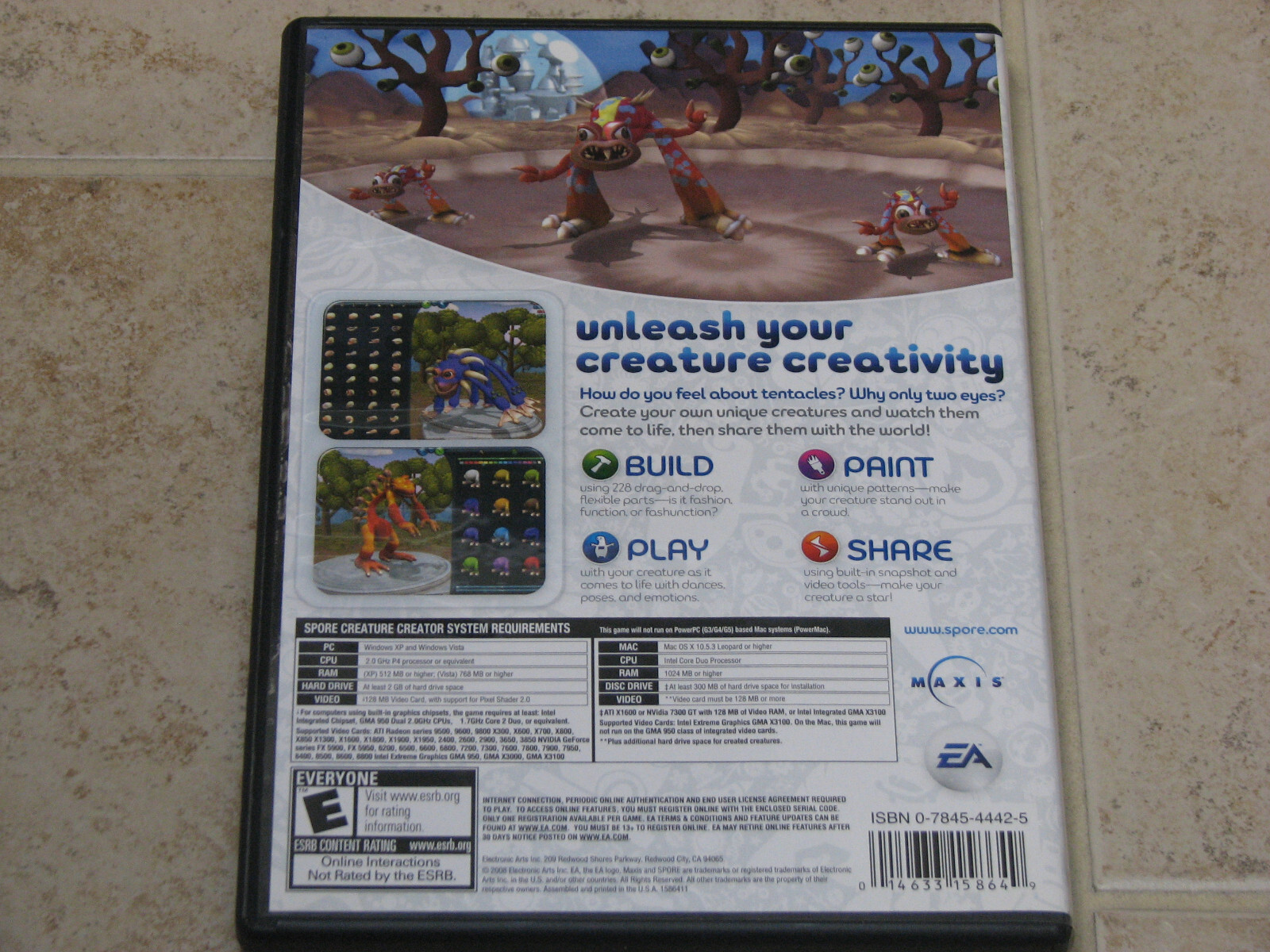 Spore: Creature Creator (Windows/Mac CD, 2008) Real-Time Strategy Life Simulator