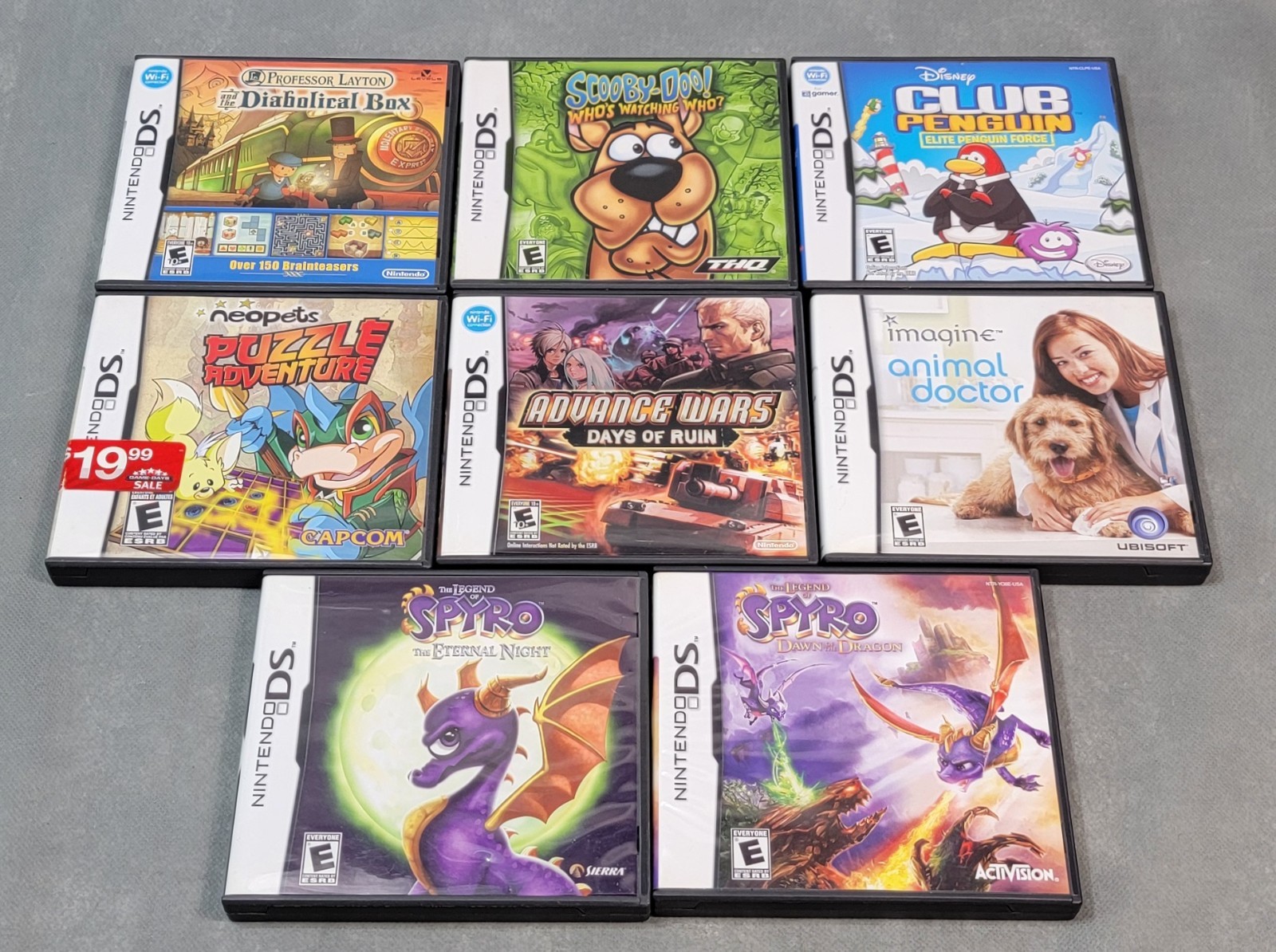 NINTENDO DS Assorted **CASES ONLY**NO GAMES**NO MANUALS** Lot of 8
