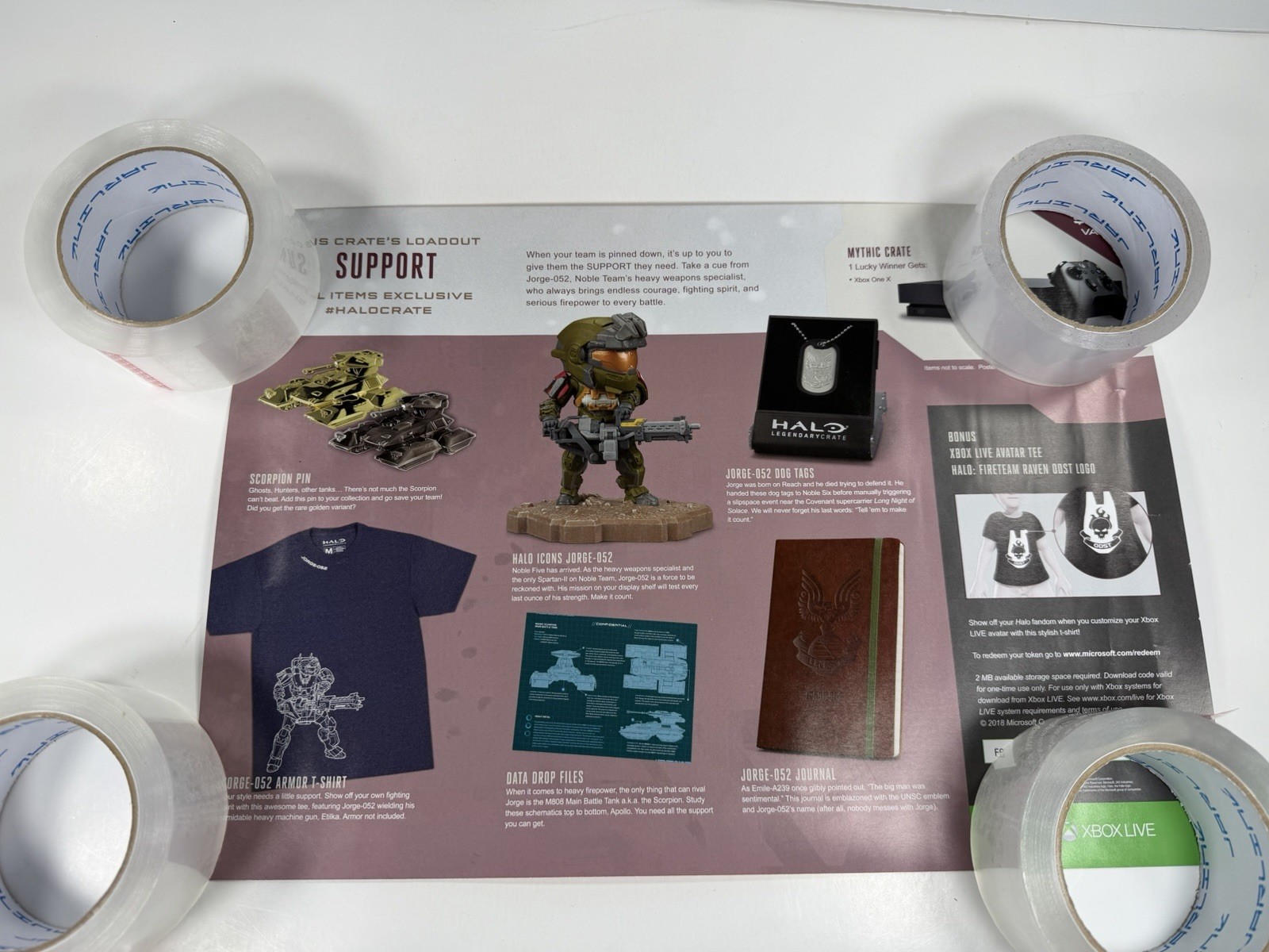 Halo Legendary Loot Crate SUPPORT Halo Icons Jorge 90% Complete *No Shirt*