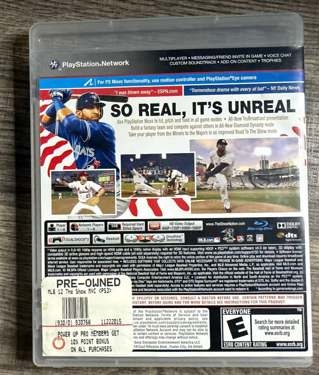 MLB 12 The Show – Sony PlayStation 3 – Acceptable Condition