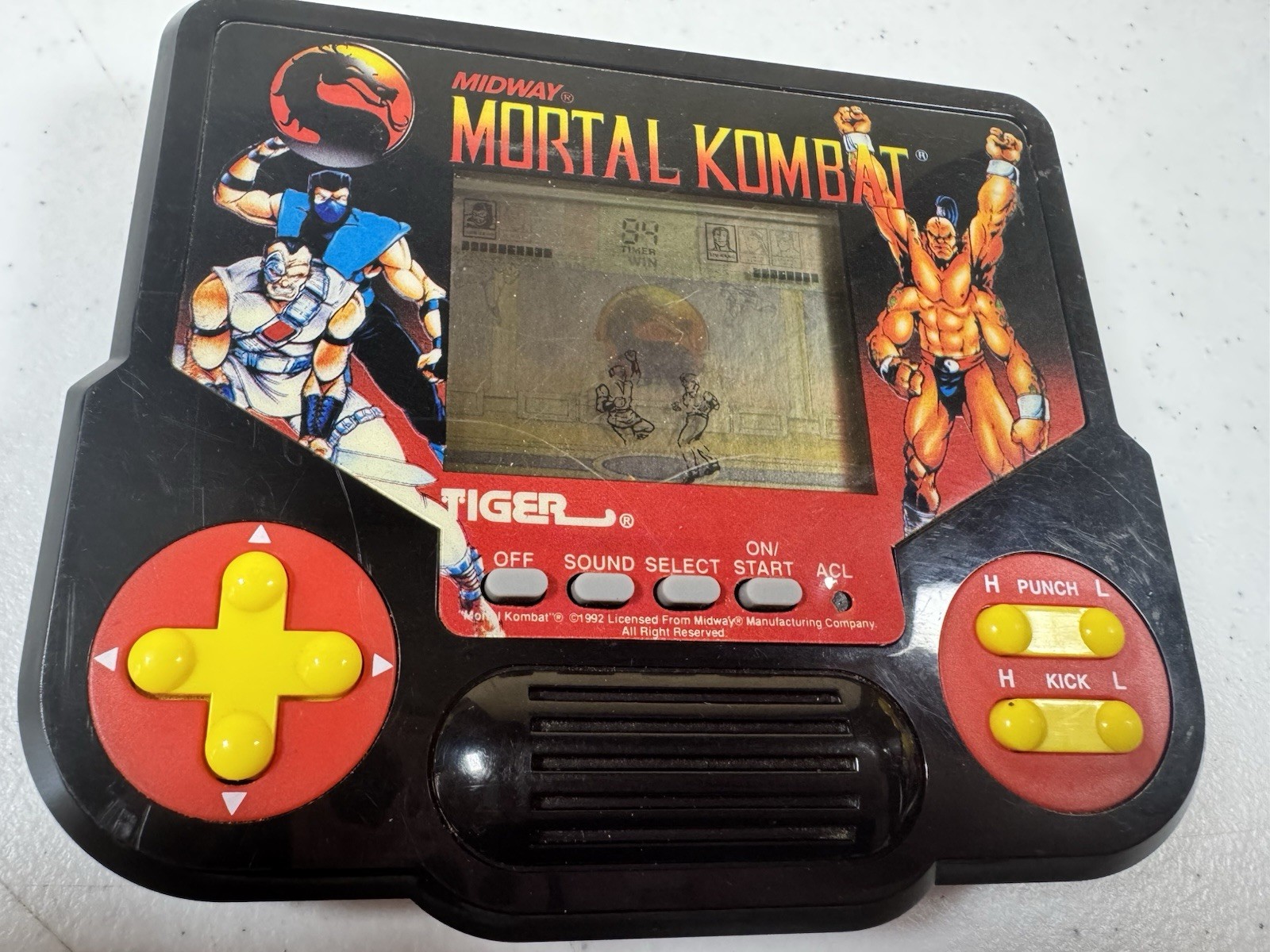 VTG 1988 Mortal Kombat Handheld Midway Tiger Electronics