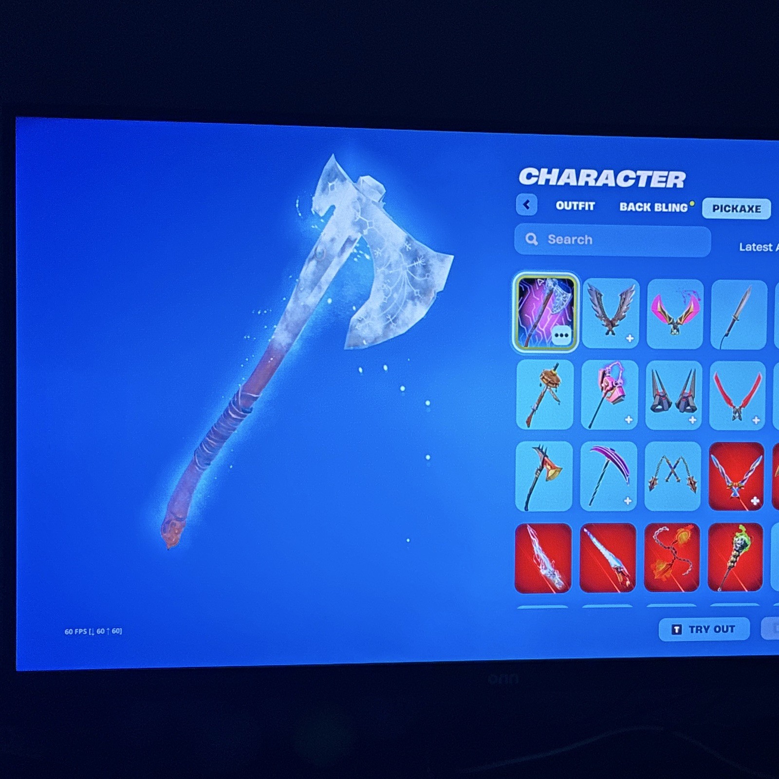 Fortnite In-Game Character/Cosmetic Locker Images – Outfit & Pickaxe Item(s)