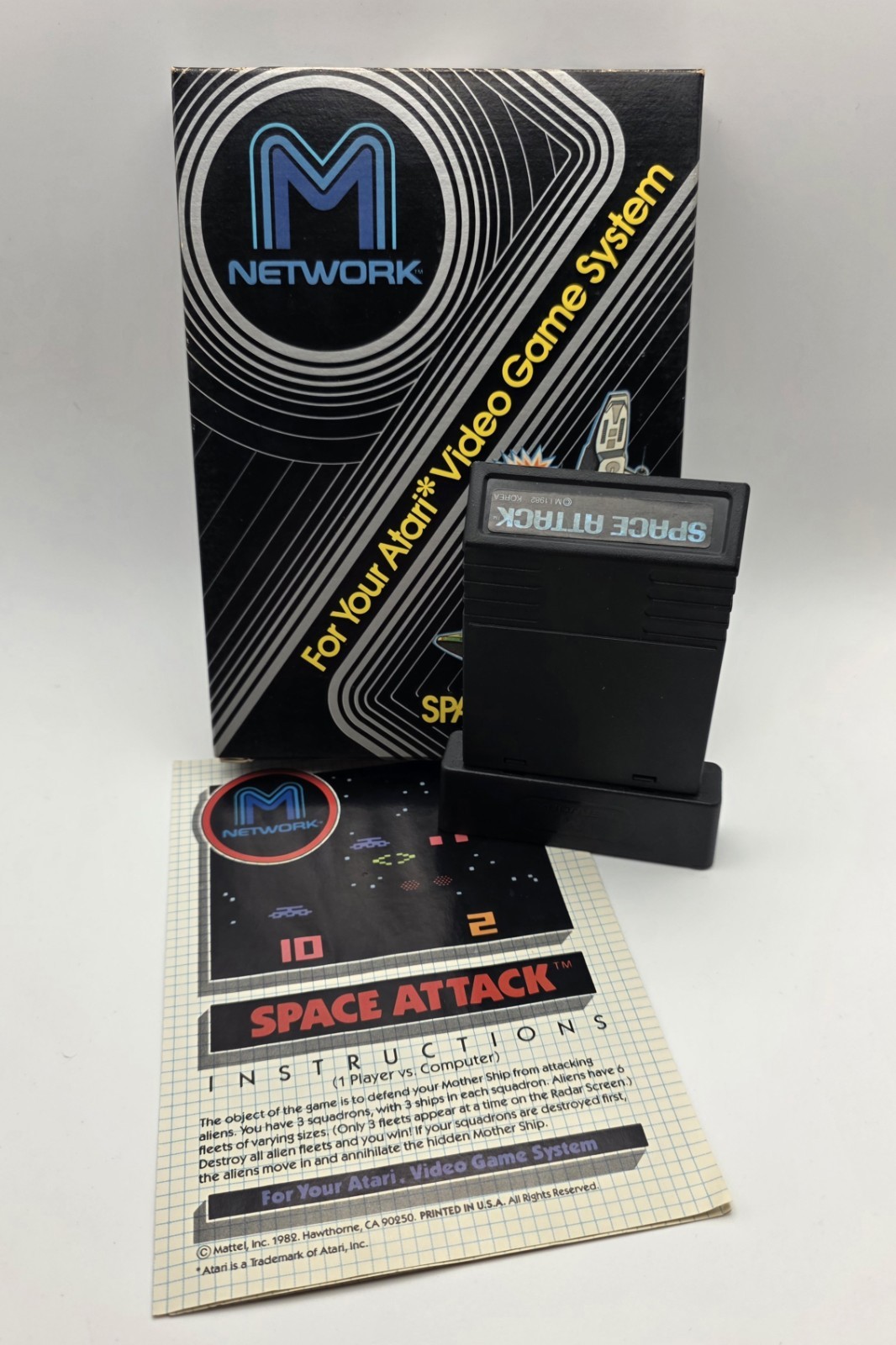 Atari 2600 Video Game Space Jockey Vidtec Space Attack Network CIB 1982