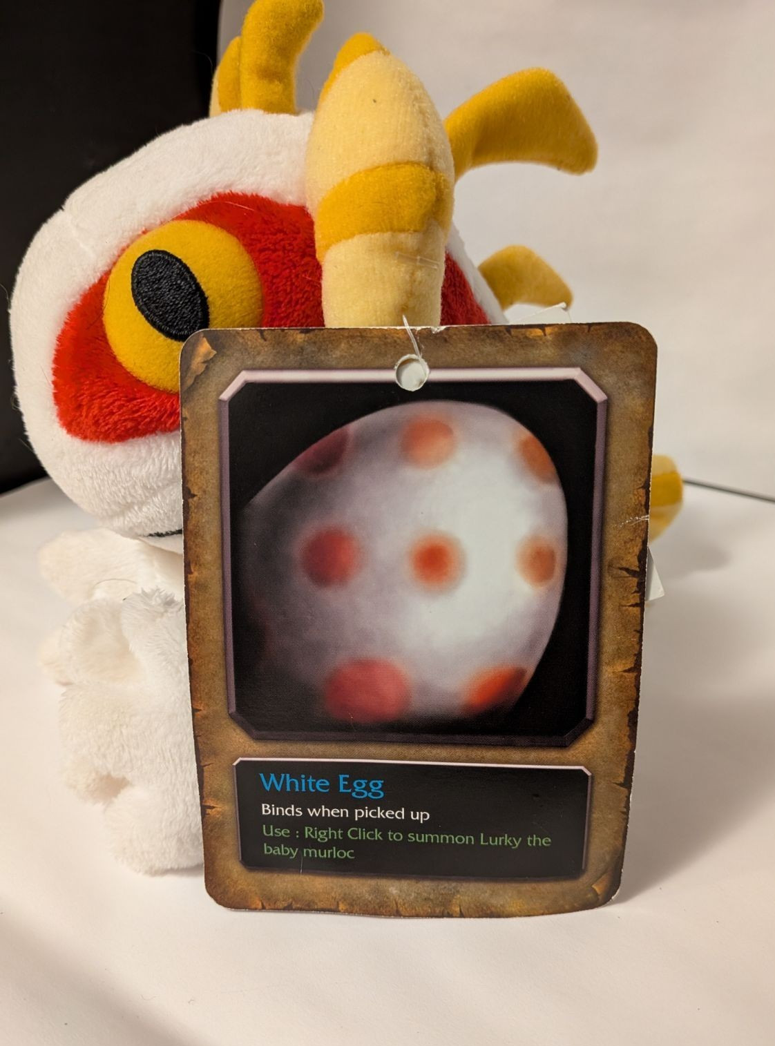 Blizzard World of Warcraft White Murloc Lurky Plush Blizzcon 2013 with tag