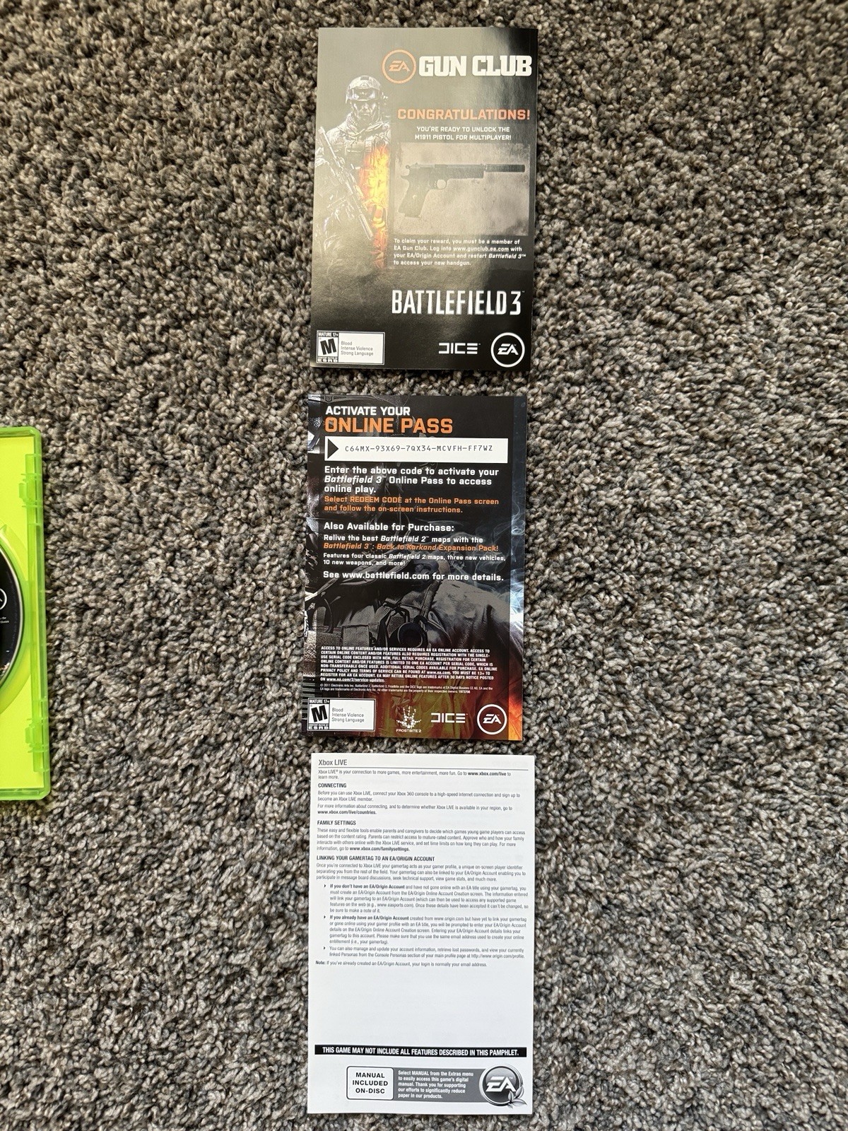 Battlefield 3 BF3 Xbox 360 CIB 2 Disc Inserts Tested Xbox One Series X EA DICE