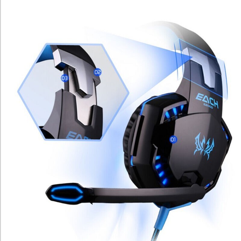 3.5mm Gaming Headset Mic LED Headphones Stereo Bass Surround For PC PS4 Xbox ONE