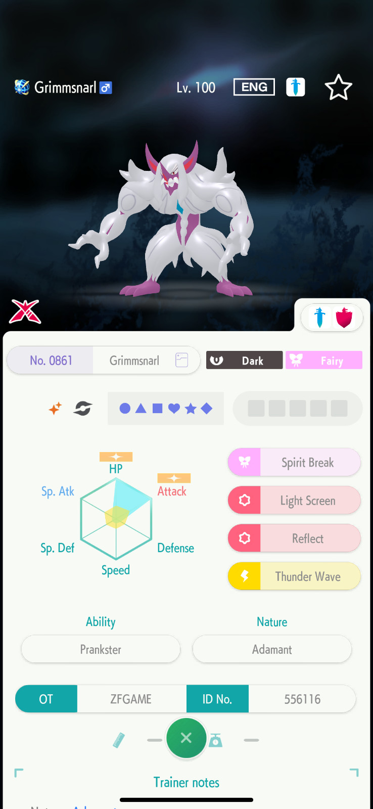 ✨6IV SHINY Grimmsnarl + EVS🚀 POKEMON HOME✨Champions✨Online delivery⚡