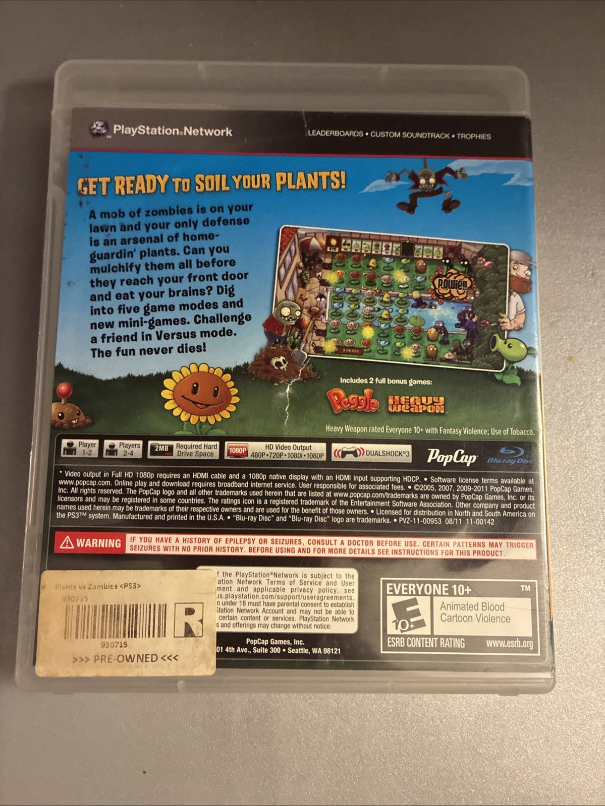 Plants vs. Zombies PS3 (untested)