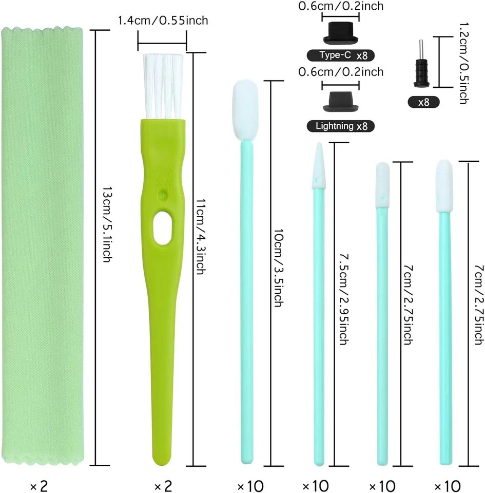 68 Pack Cell Phone Cleaning Kit Brush Set USB Type C Port Headphone Jack Cleaner