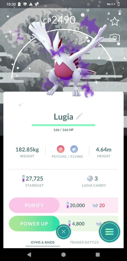 Shiny Shadow Lugia Background Silver Go Tour Kalos – Read description