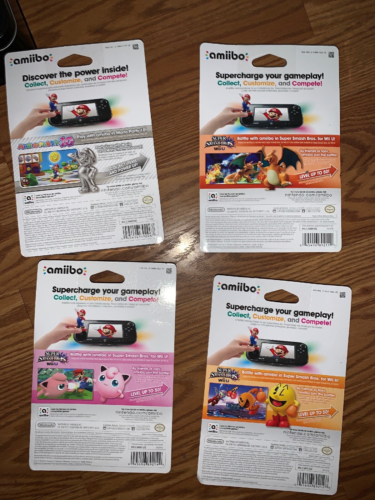 Amiibo Mario Silver Edition, Charizard, Pac-man, Jigglypuff No Returns Accepted