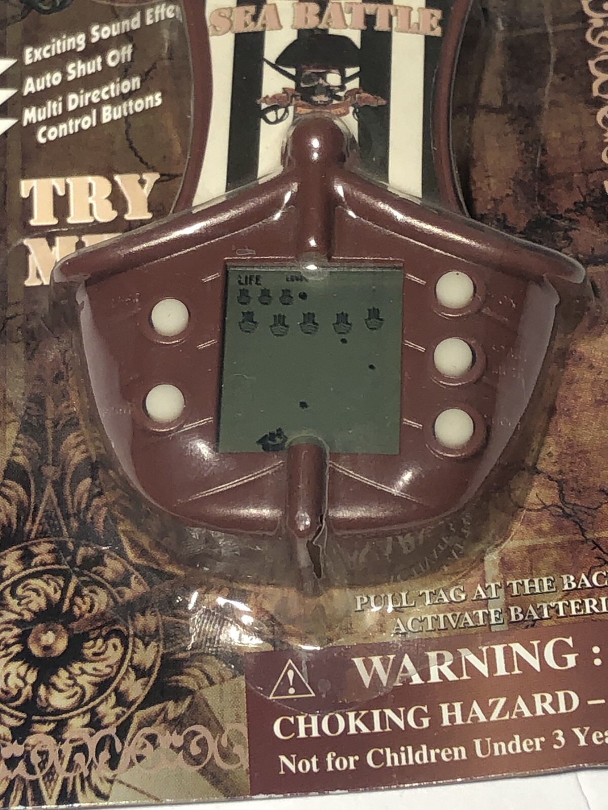Sea Battle Mini Pirate Game Mini Handheld Video Game New In Package Works!