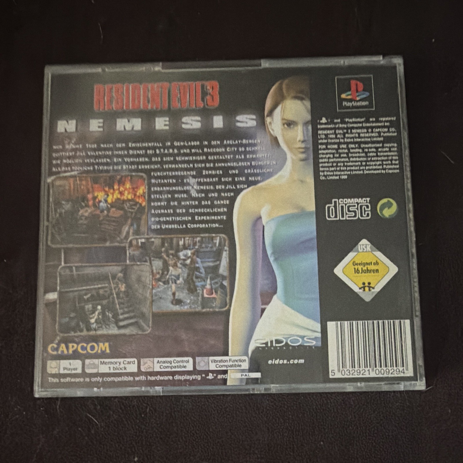 Eidos Resident Evil 3: Nemesis Sony PlayStation 1 PS1 PAL Manual Included