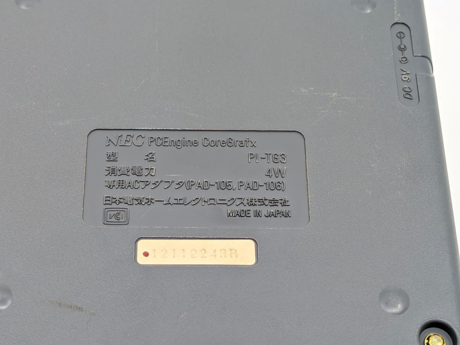 NEC PC Engine Core Grafx (PI-TG3) Tested Complete Set Controller PAD-105 AC