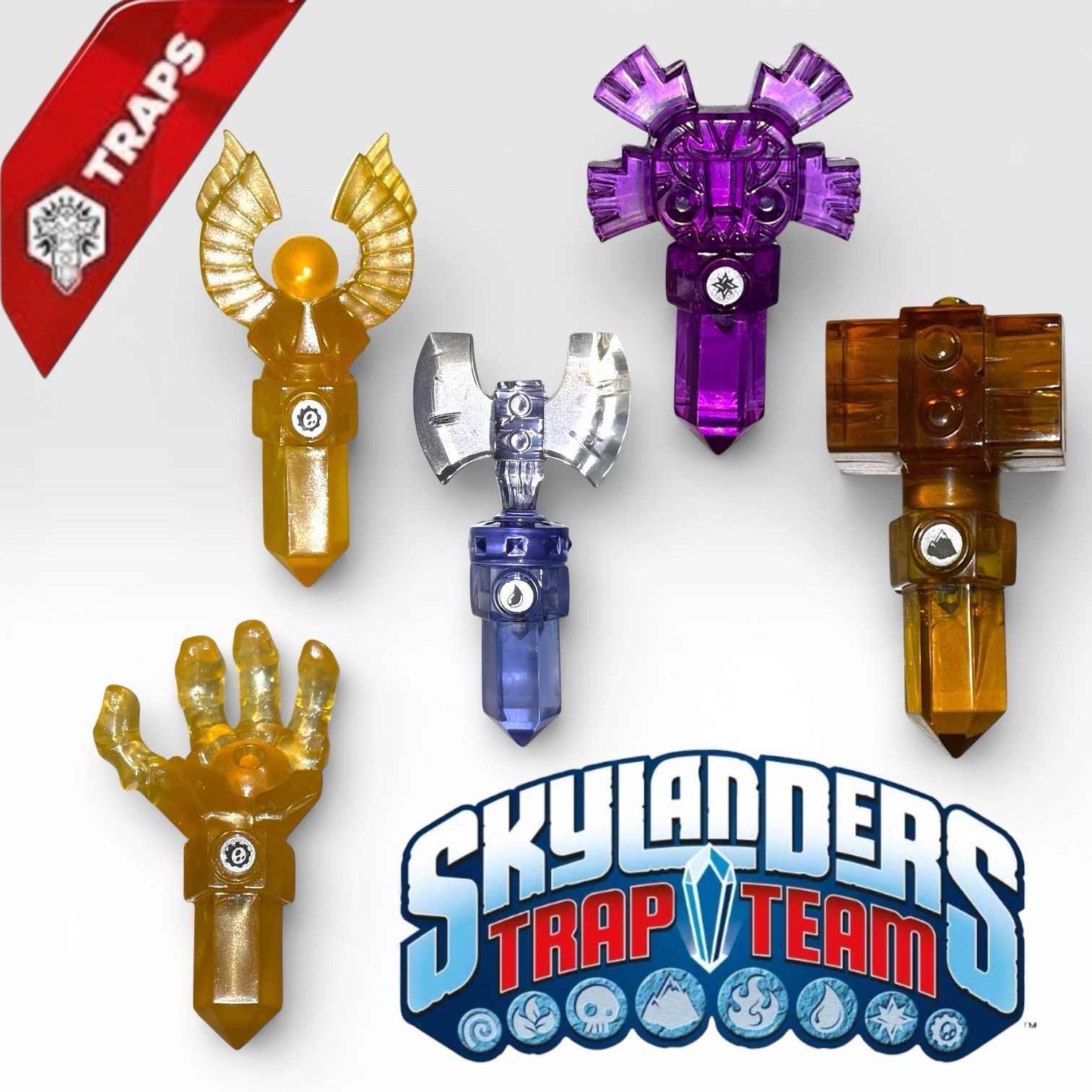 Lot of 5 Skylanders Trap Team Traps Crystal Earth Magic Tech Undead Tested