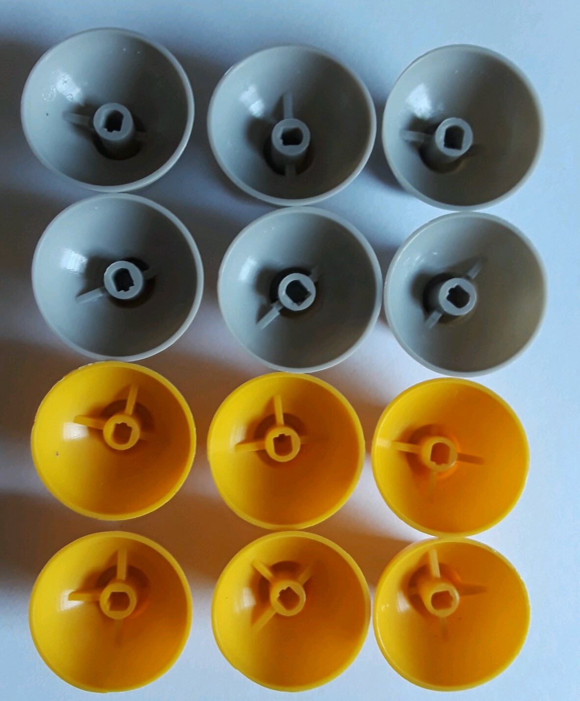LOT (12) GAMECUBE controller analog joystick cap yellow and gray replacement
