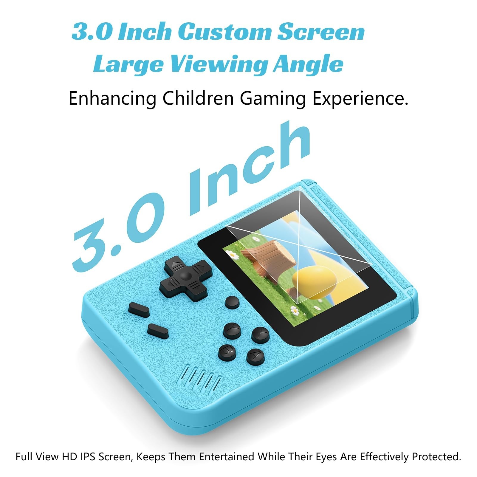 Portable Mini Retro Handheld Game Console – 400 Built-in Games, 3″ IPS Screen, R