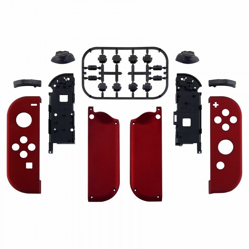 Custom Soft Touch Red Shell w/ Buttons for Nintendo JoyCon & Switch OLED Joy con