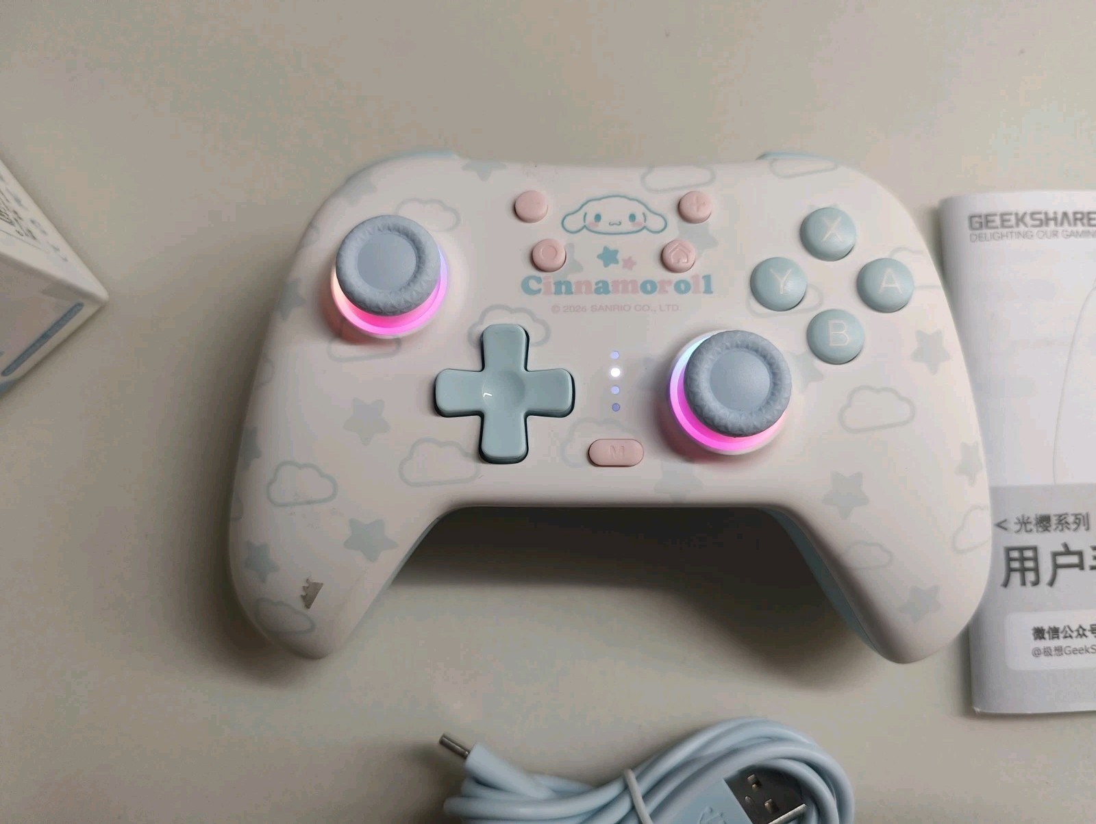 GeekShare Cinnamoroll Hall Effect Wireless Controller for Switch/PC/iOS/Android