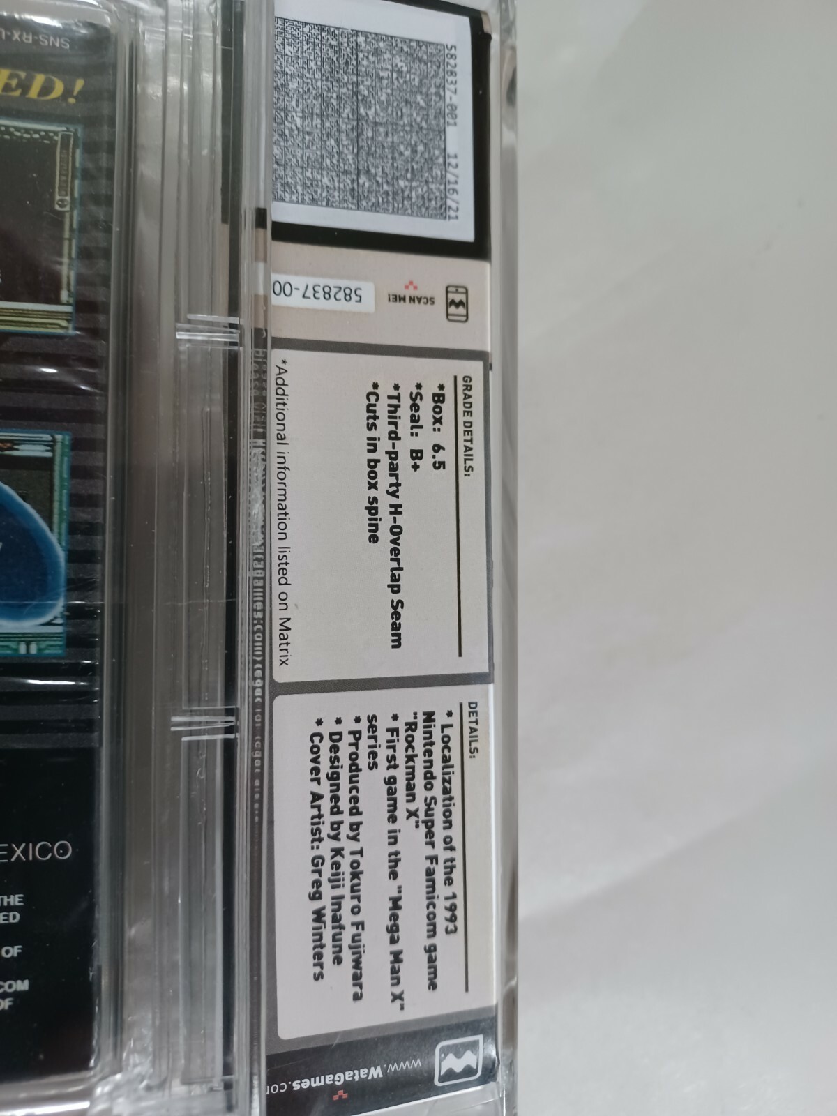 MEGA MAN X WATA 6.5 B+ SEALED NINTENDO SNES 1994 MEXICO