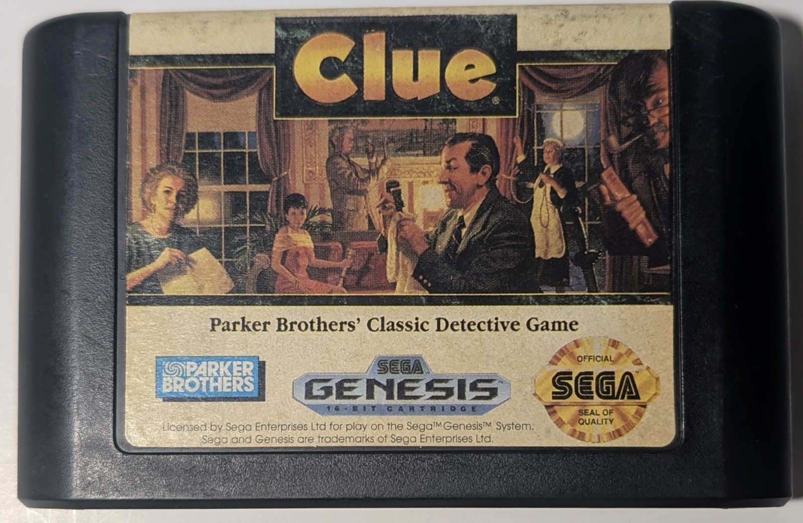 Clue Sega Genesis CIB Cleaned and Tested Working manual has rusty staples