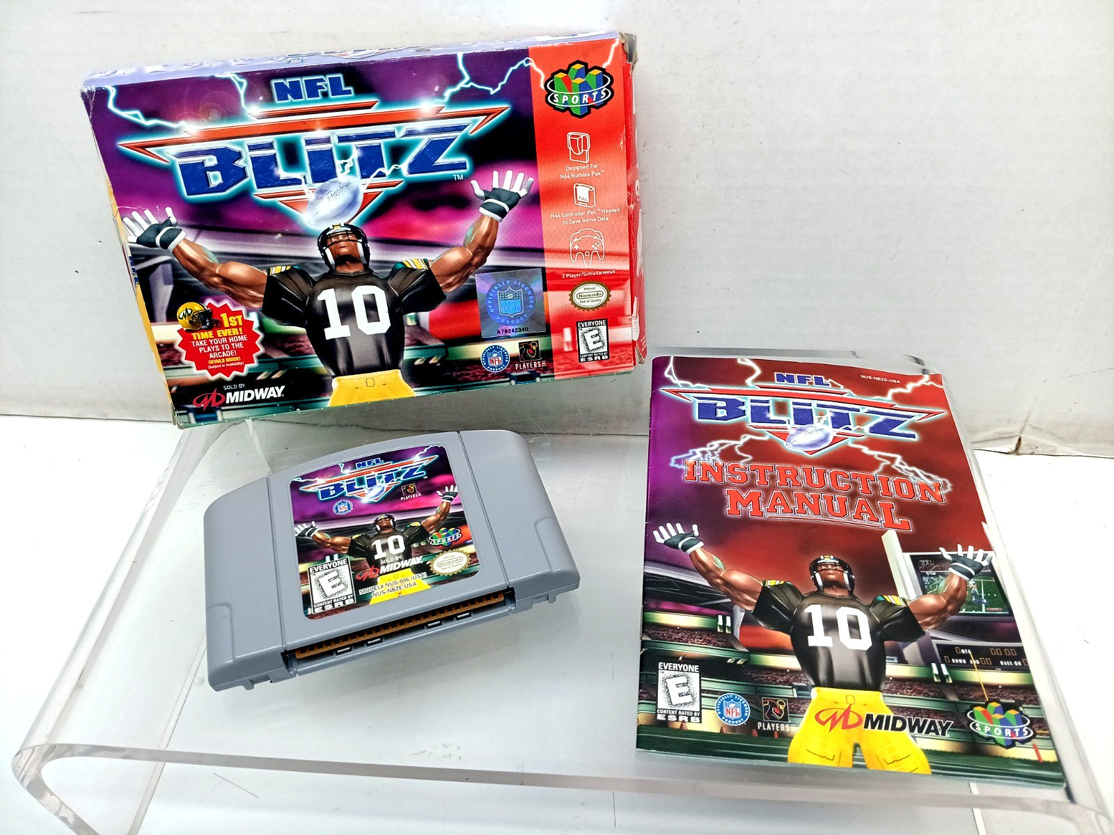 NFL Blitz (Nintendo 64, 1997) Game-Box & Manual TESTED WORKS SEE PICS