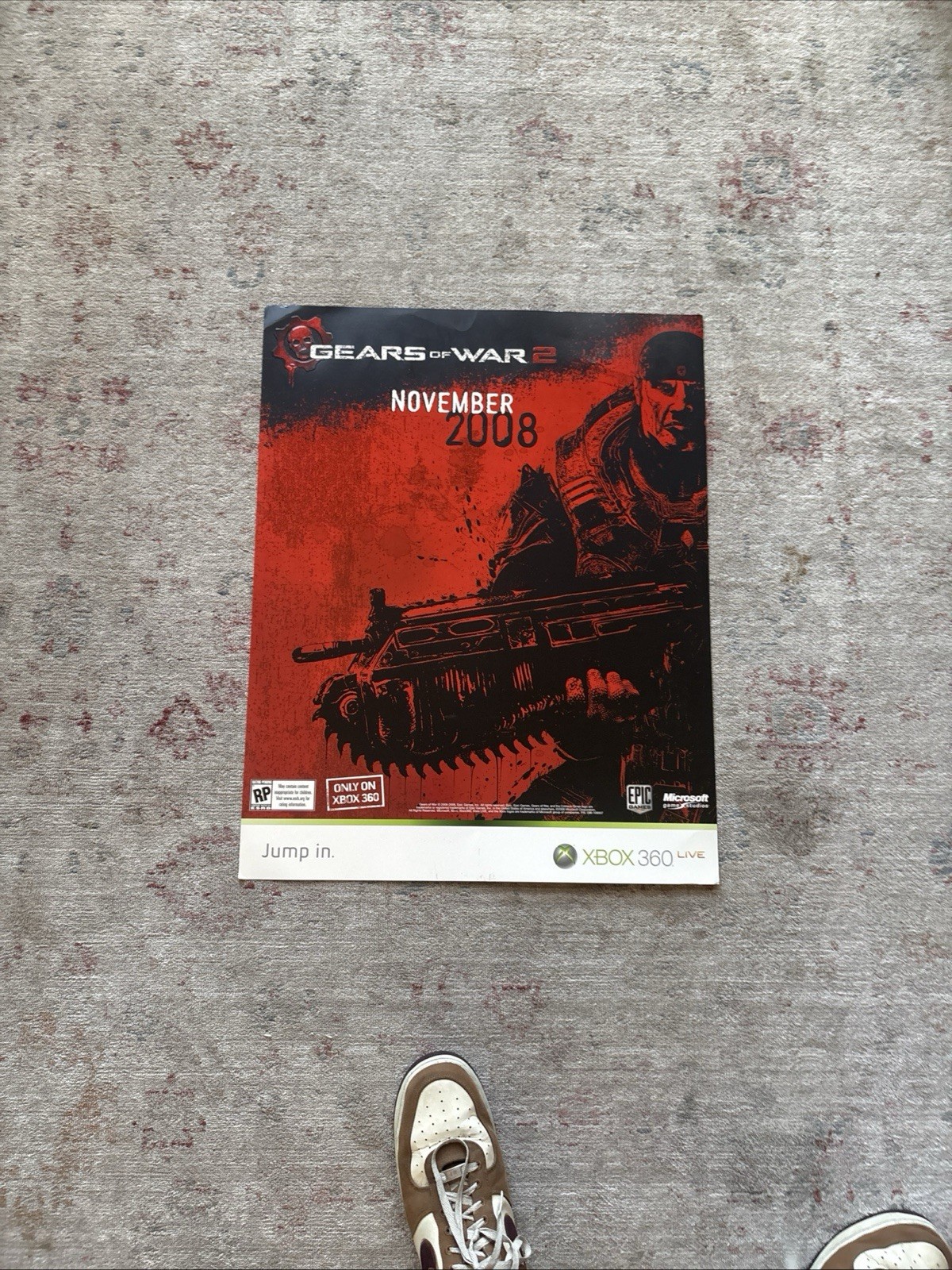 Gears of War 2 Xbox 360 Promo Launch Poster 22″x28″ 2008 Microsoft Rare XB360