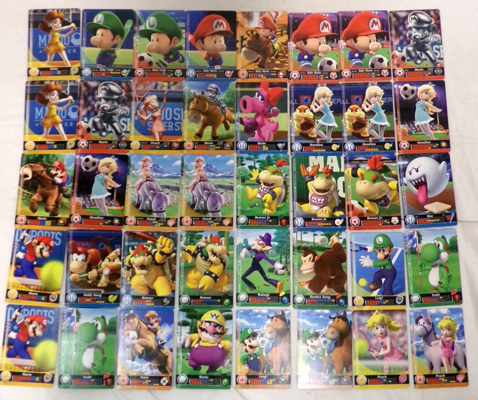 Nintendo Mario Sports Superstars Amiibo Cards Lot of 40 Boo Bowser Daisy Yoshi