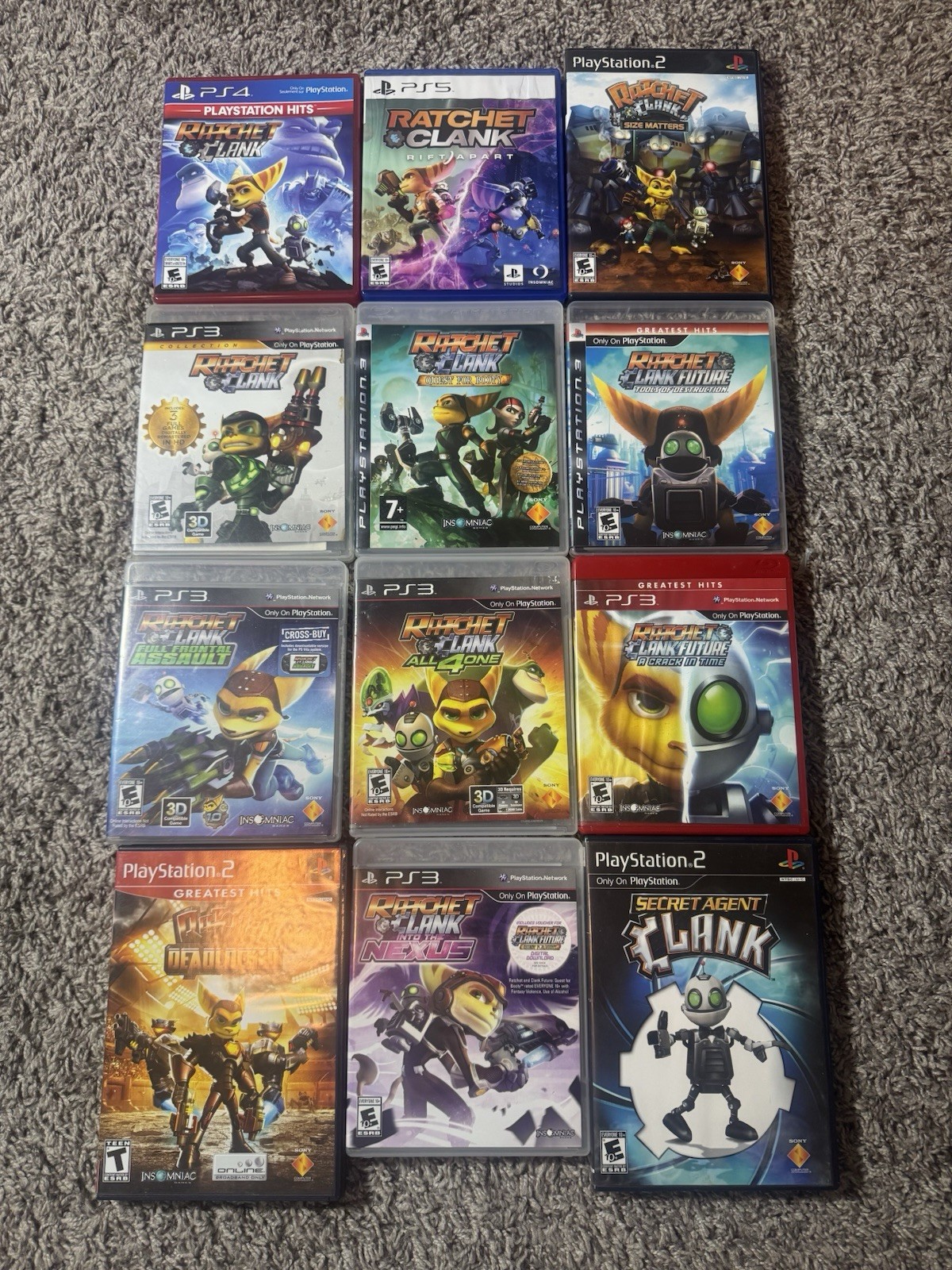 RATCHET & CLANK 12 GAME LOT PS2 PS3 PS4 PS5 SERIES COLLECTION TESTED