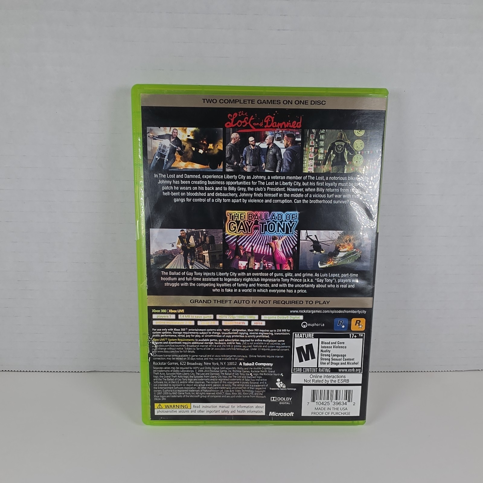 Rockstar Games Grand Theft Auto Episodes From Liberty City Xbox 360 No Map