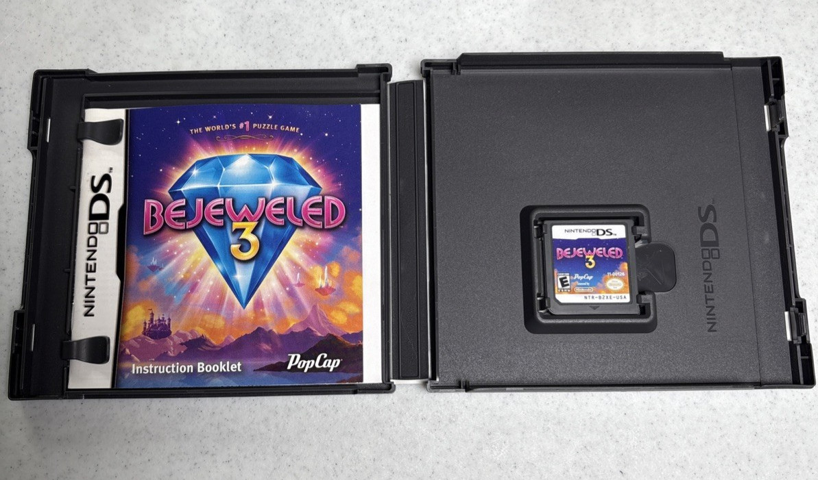 Bejeweled 3 Nintendo DS 2011 Complete w/ Game, Manual & Slip cover Tested Works