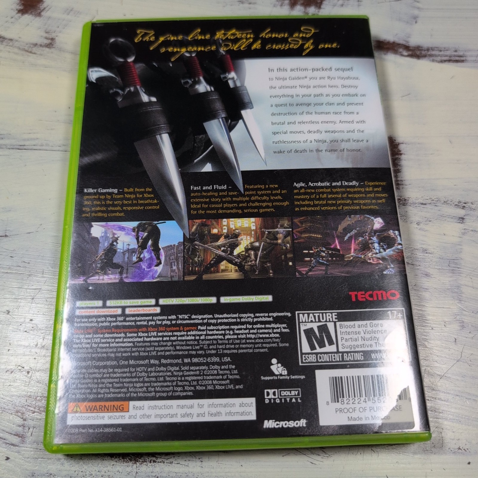 Ninja Gaiden 2 Microsoft Xbox 360 (2008) CIB With Slip sleeve.