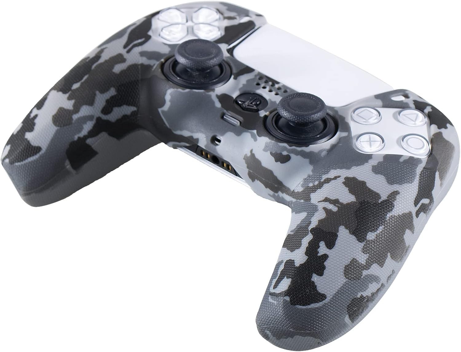 Anti-Slip Medical Grade Silicone Cover for PS5 Controller – Grey Camouflage Set