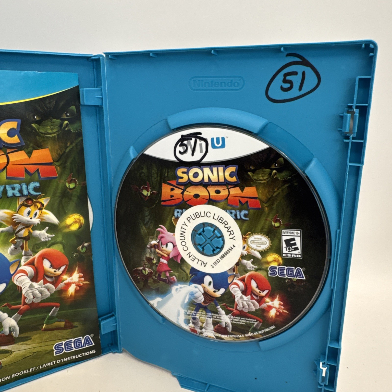 Sonic Boom: Rise of Lyric for Nintendo Wii U (2012) w / Case – Manual